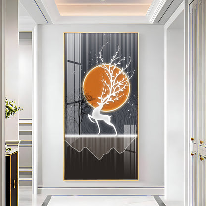 Luminious Deer Premium Acrylic Vertical Wall Art
