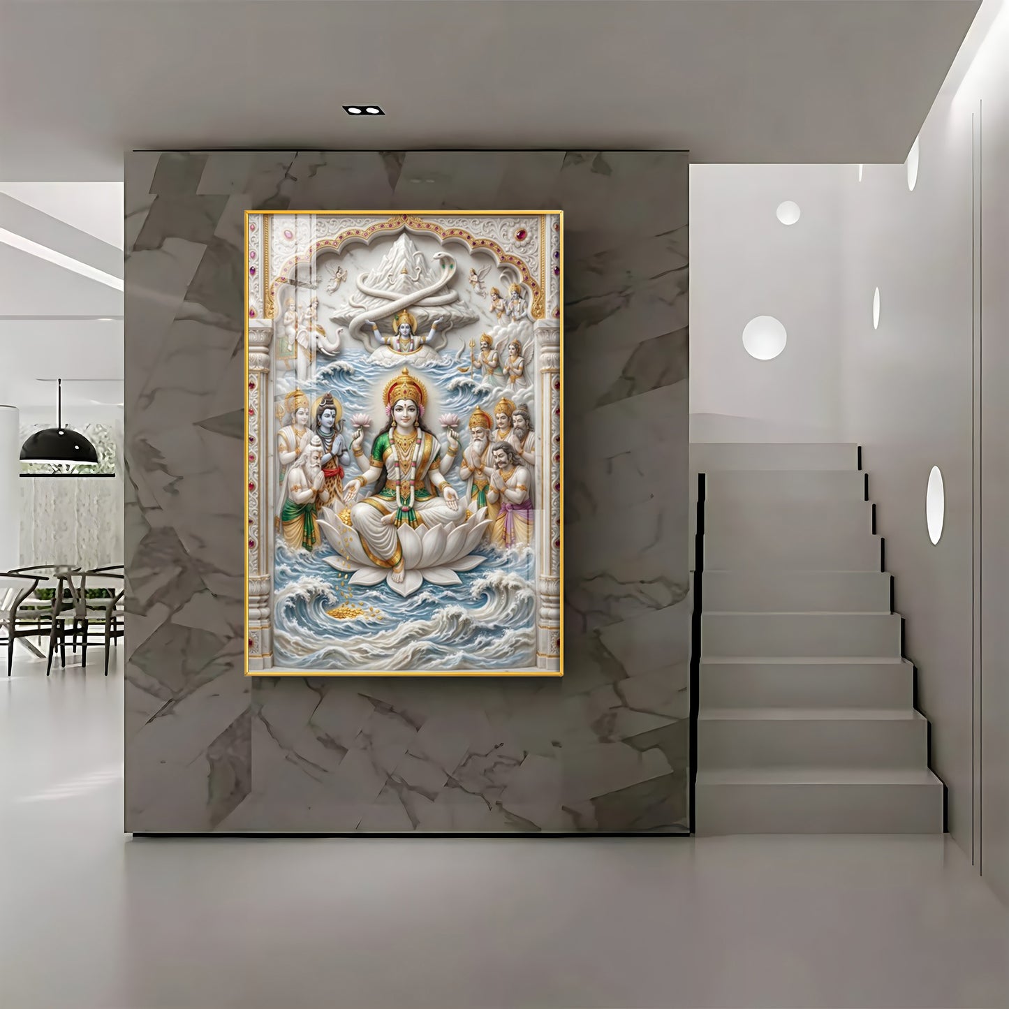 Daughter Of The Ocean Shri Lakshmi Premium Acrylic Vertical Wall Art