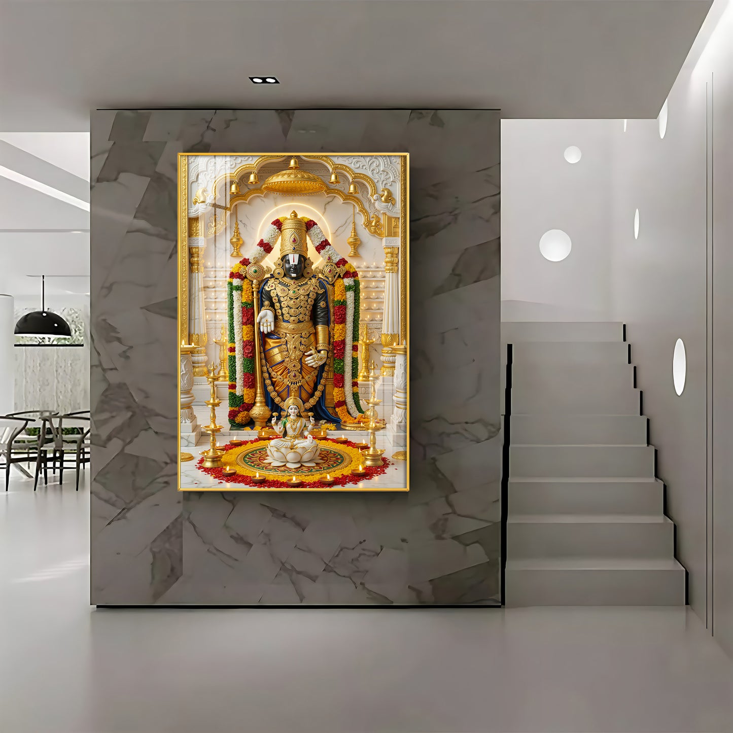 Depiction of Lord Venkateswara Premium Acrylic Vertical Wall Art