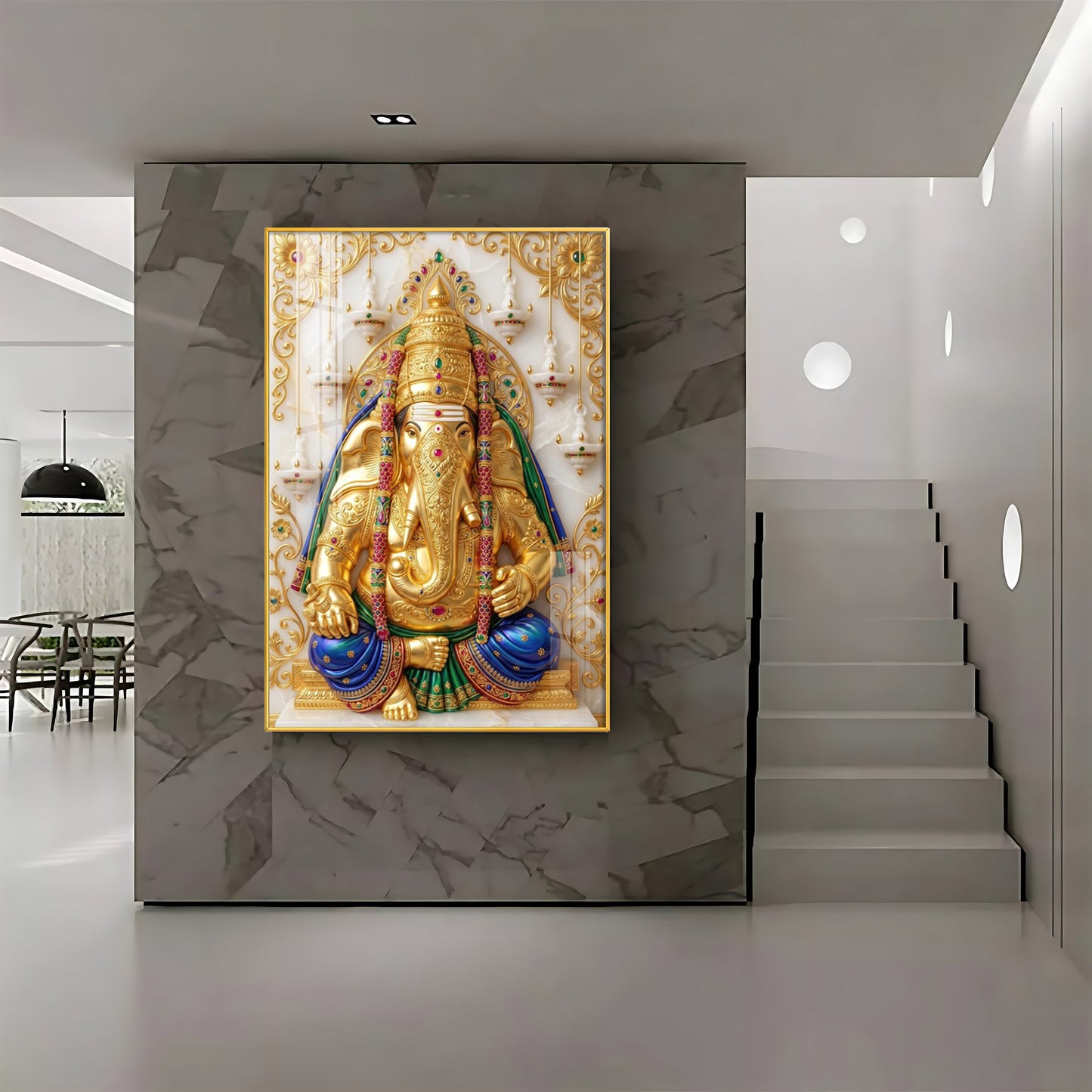 Pillayarpatti Karpaga Vinayagar Premium Acrylic Vertical Wall Art