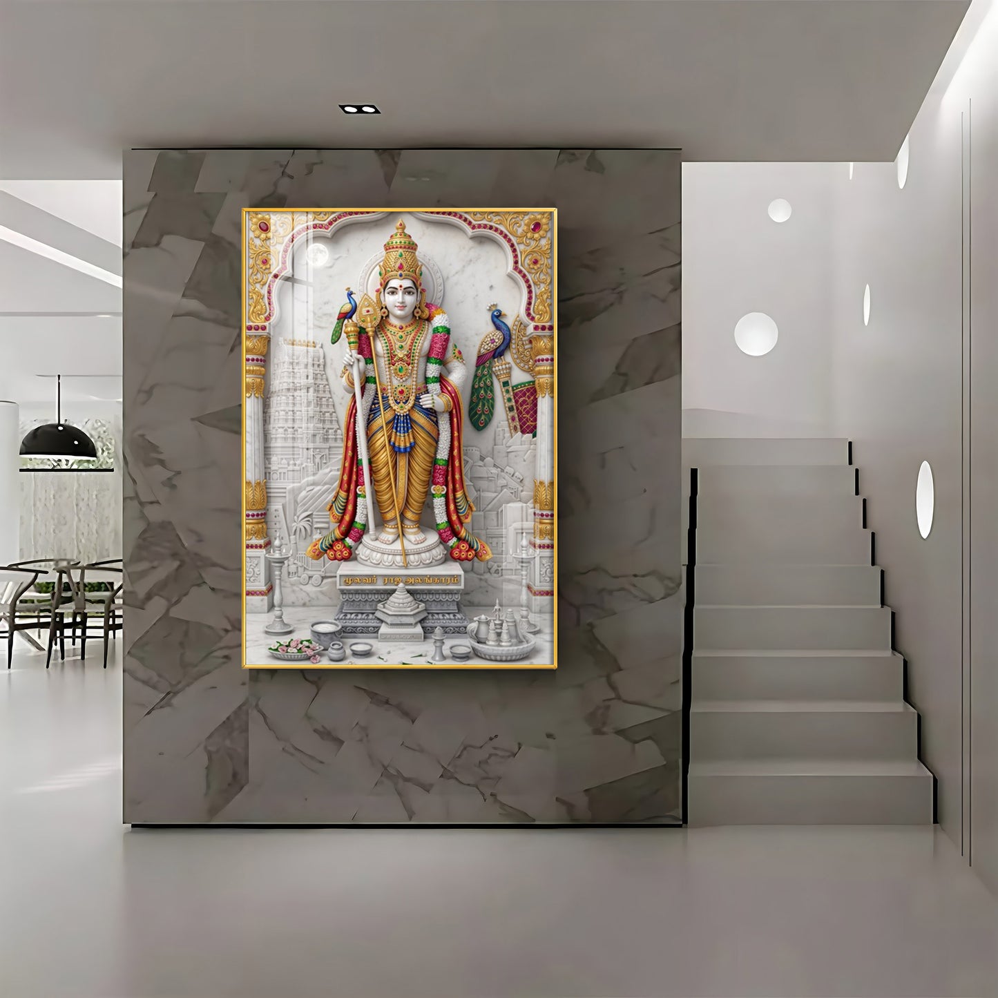 Divine Lord Subramanya Premium Acrylic Vertical Wall Art