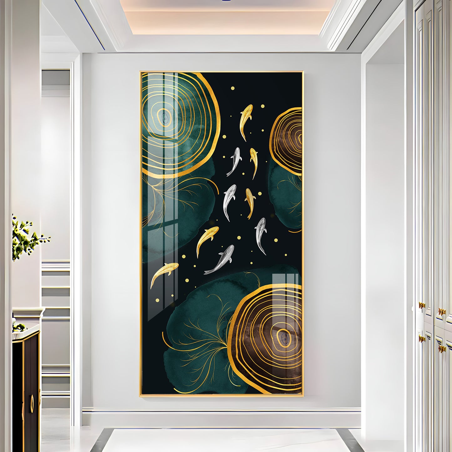 Fishes In Ocean Premium Acrylic Vertical Wall Art