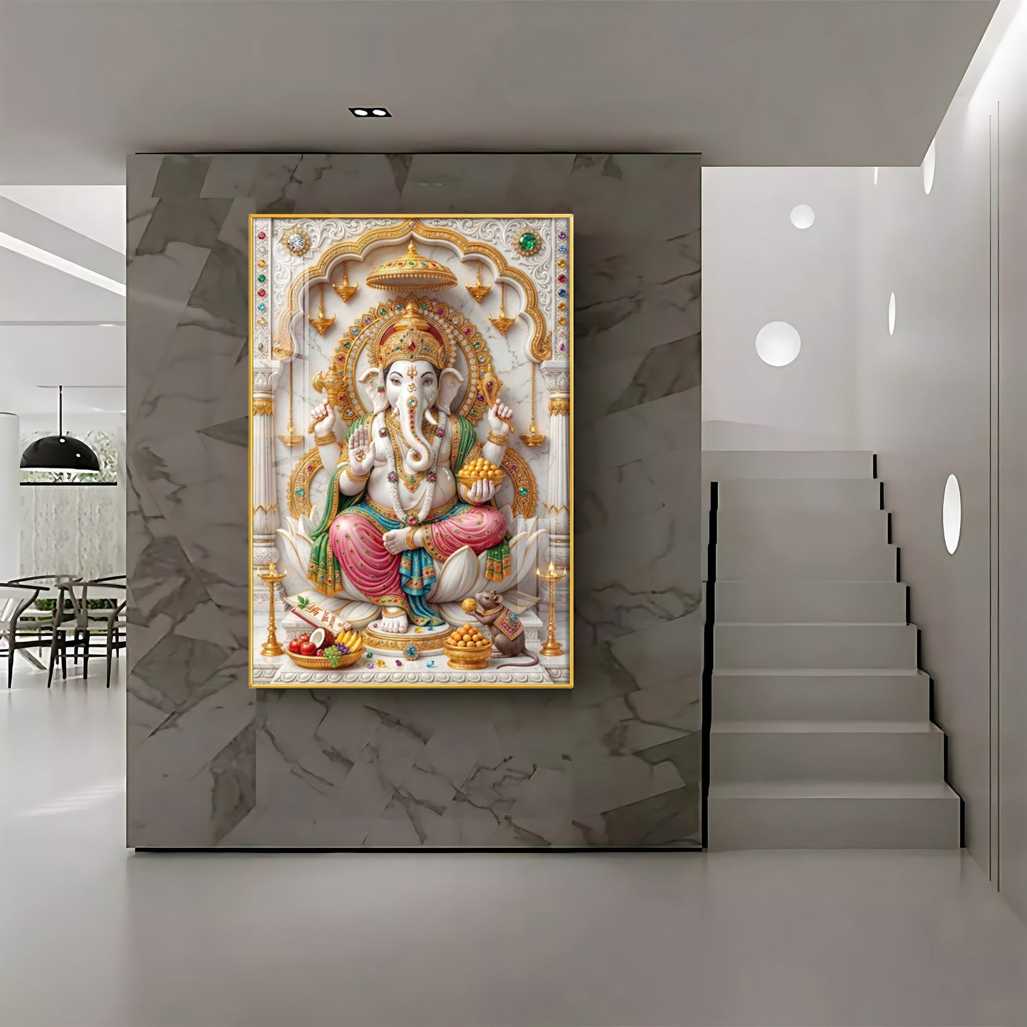 Radiance of Peace Ganesh Ji Premium Acrylic Vertical Wall Art