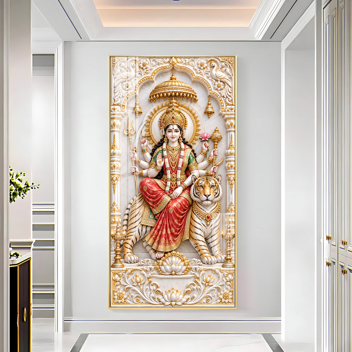 Royal Durga Maa Premium Acrylic Vertical Wall Art