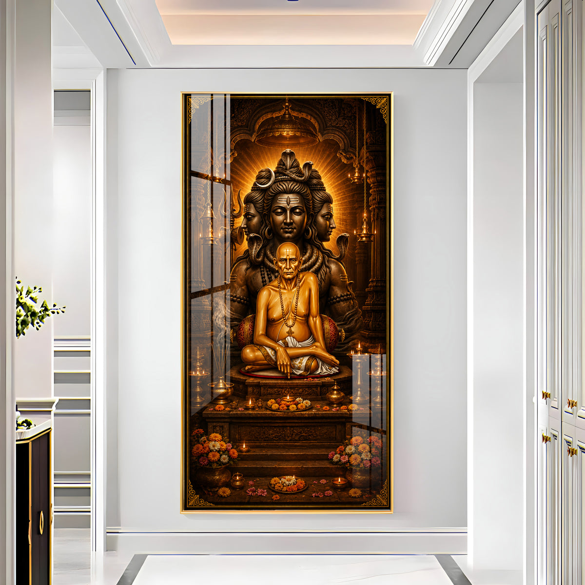 Sacred Swami Samarth Premium Acrylic Vertical Wall Art