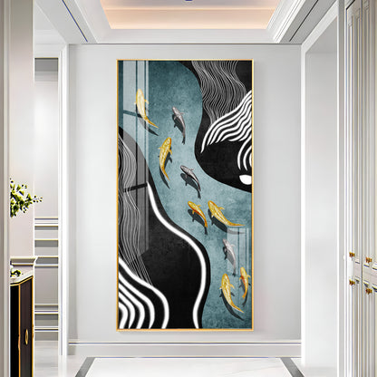 Fish Flow Fusion Premium Acrylic Vertical Wall Art