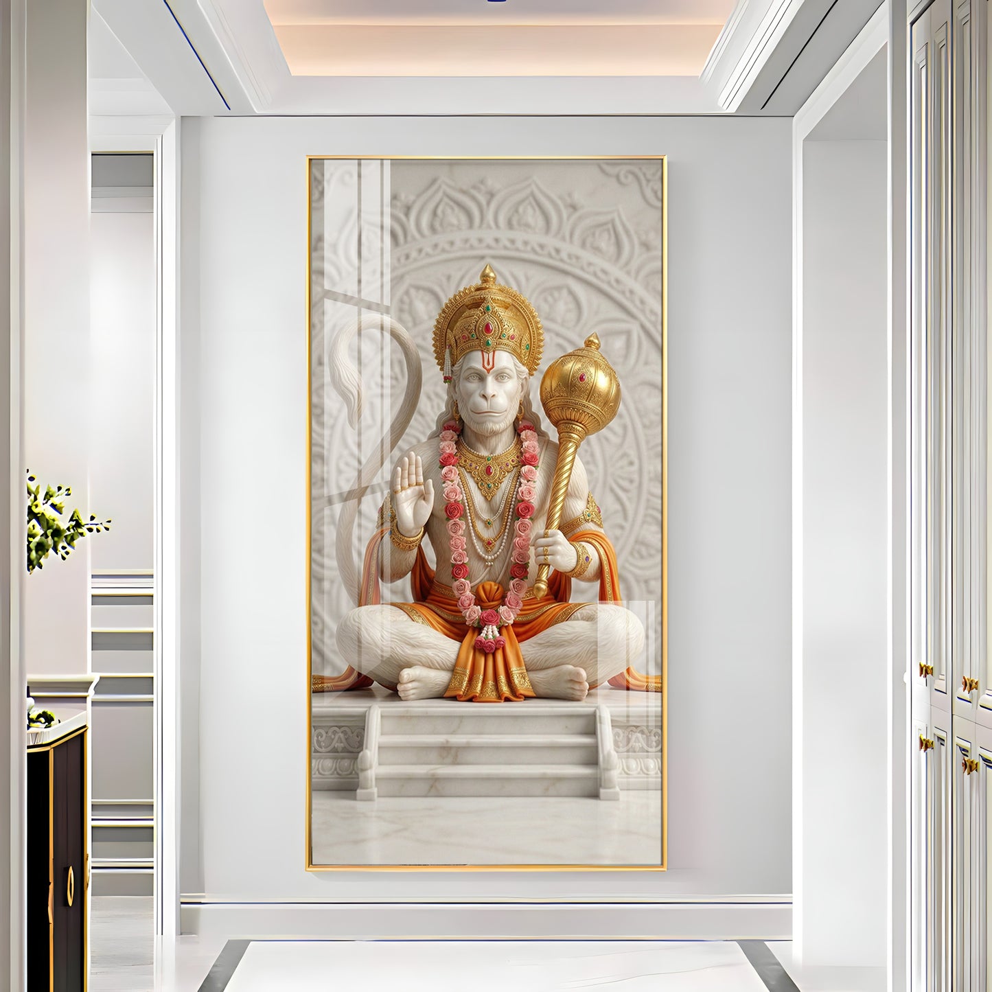 Divine Hanuman Ji Grace Premium Acrylic Vertical Wall Art