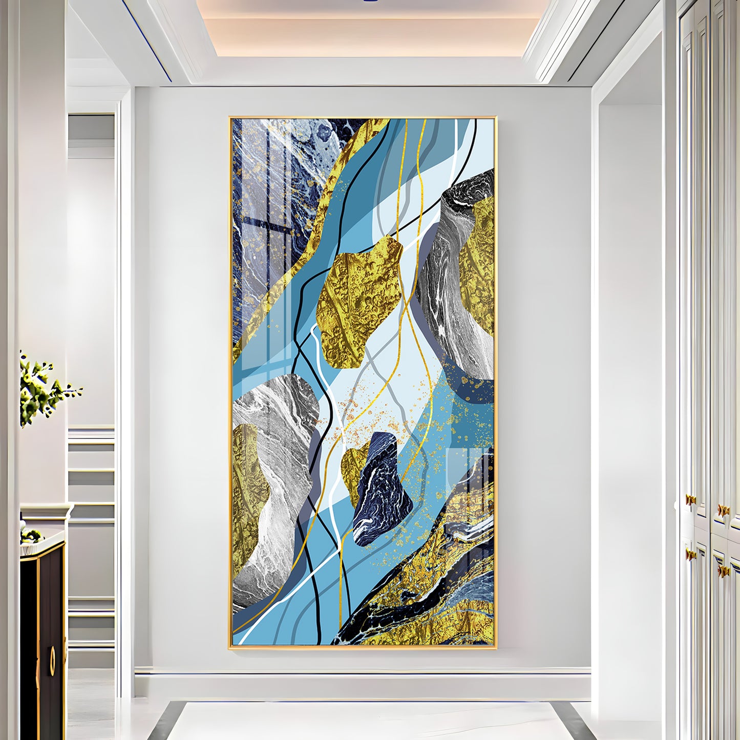 Azure Elegance Premium Acrylic Vertical Wall Art