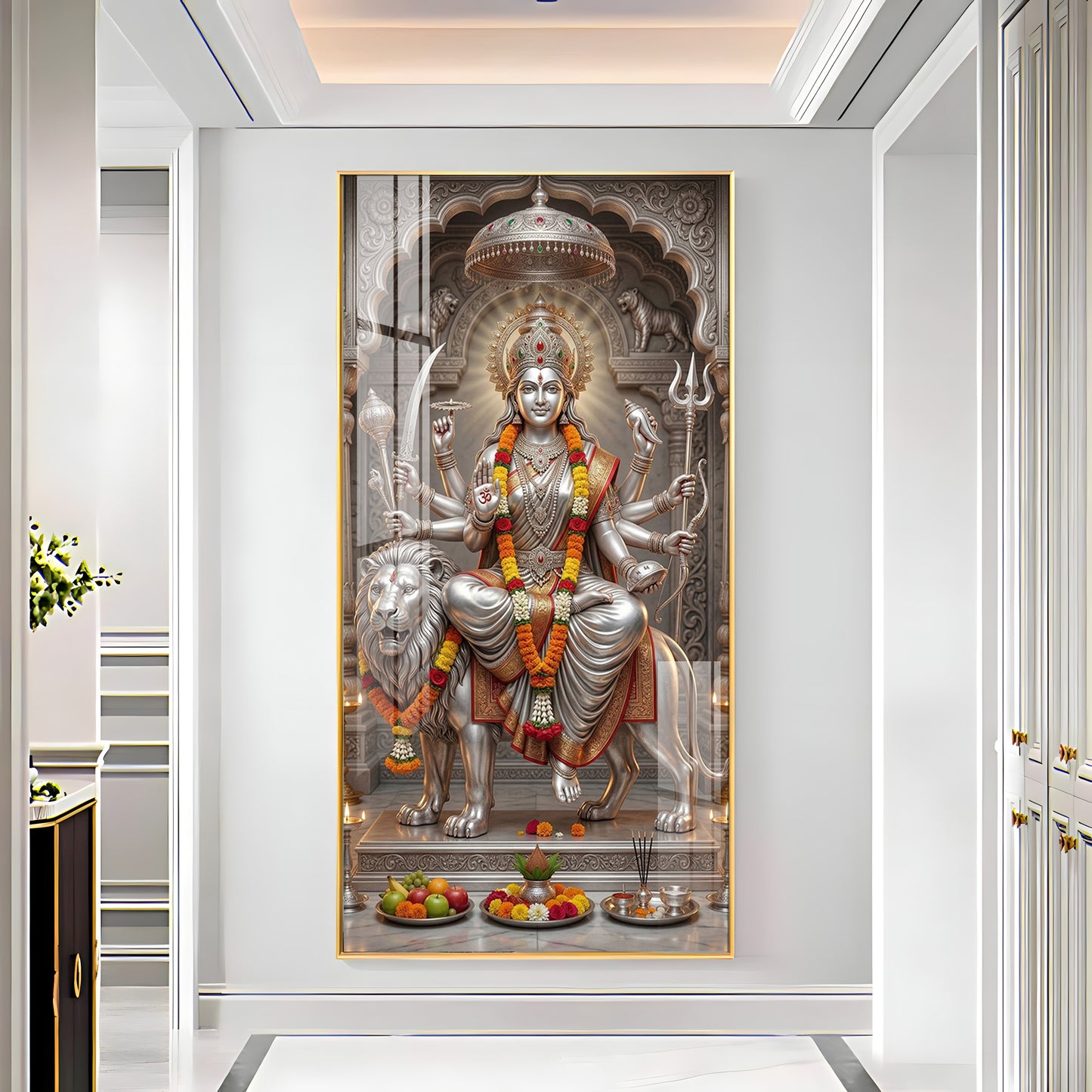 Divine Goddess Maa Durga Premium Acrylic Vertical Wall Art