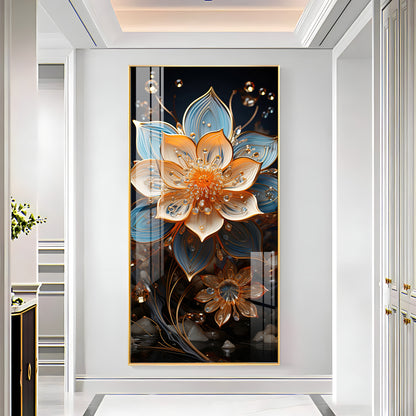 Floral Hallway Harmony Premium Acrylic Vertical Wall Art