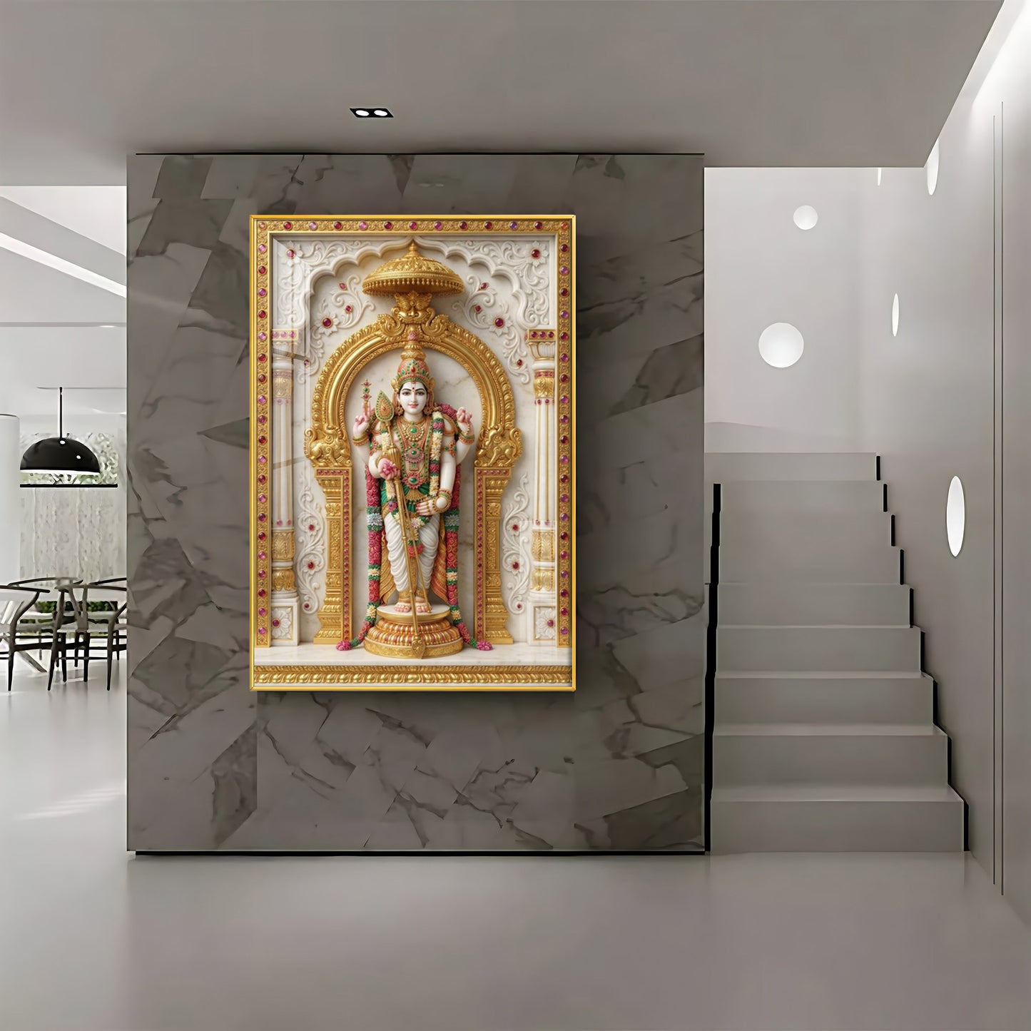Lord Murugan Ji Premium Acrylic Vertical Wall Art