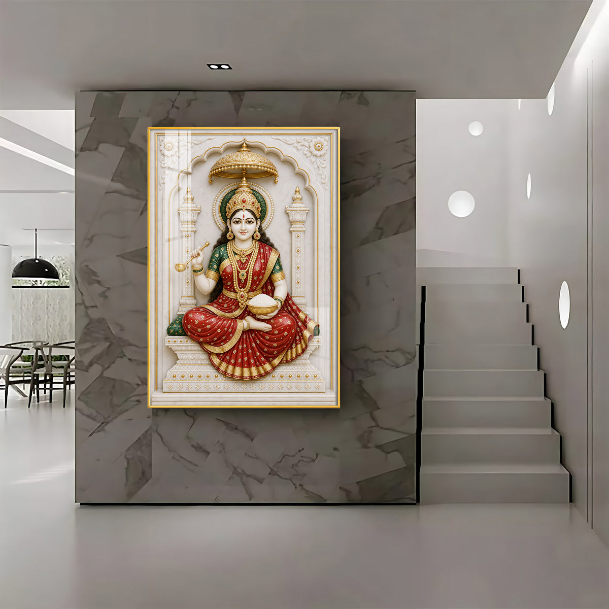 Divine Mata Annapurna Premium Acrylic Vertical Wall Art