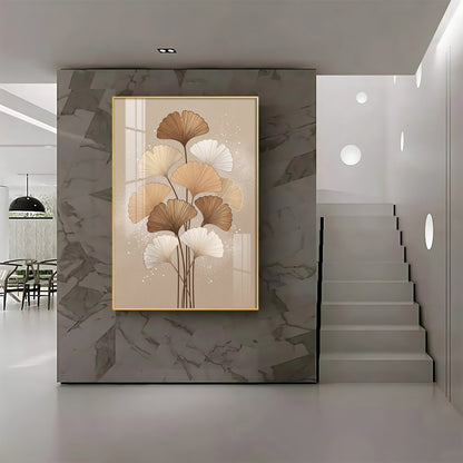 Ginkgo Biloba Line Art Premium Acrylic Vertical Wall Art
