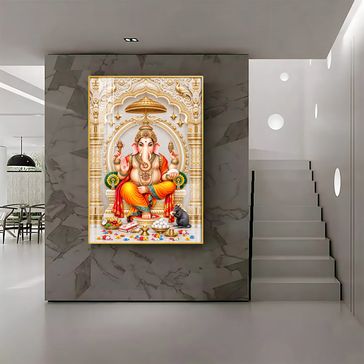 Siddhivinayak Premium Acrylic Vertical Wall Art