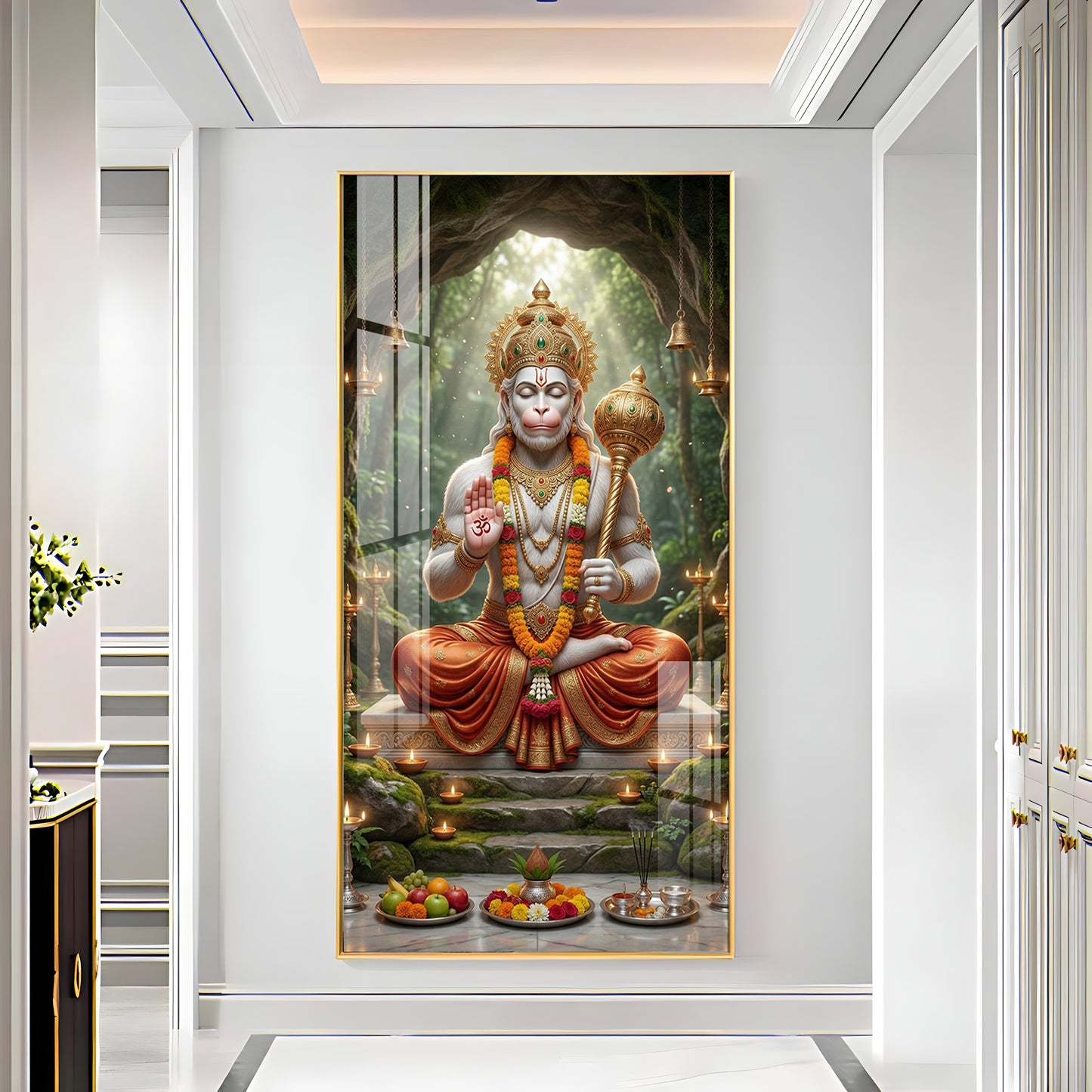 Divine God Hanuman Ji Premium Acrylic Vertical Wall Art