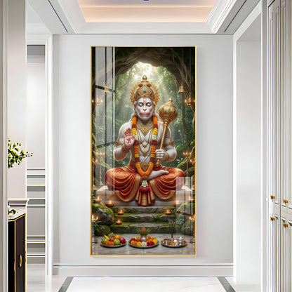 Divine God Hanuman Ji Premium Acrylic Vertical Wall Art