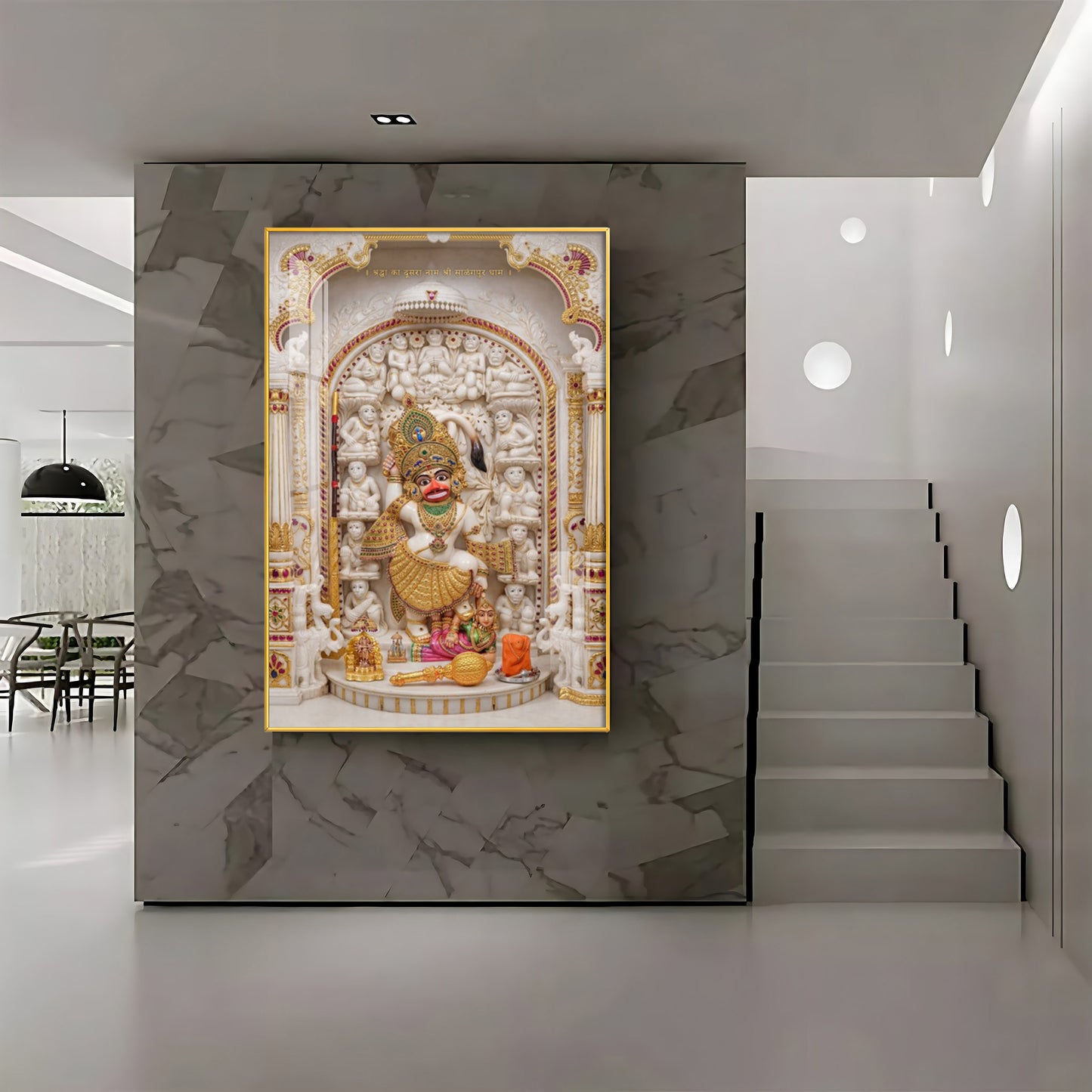 Shri Kashtbhanjan Hanuman Premium Acrylic Vertical Wall Art