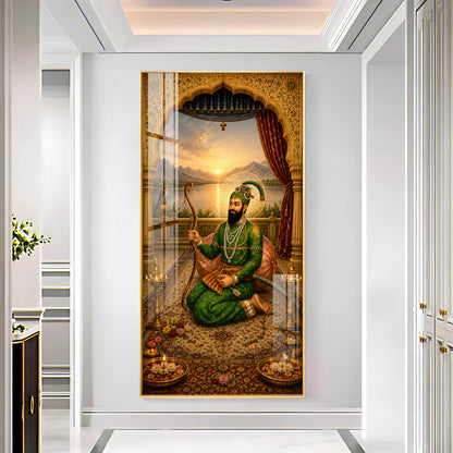 Sacred Guru Gobind Singh Ji Royal Courtyard Premium Acrylic Vertical Wall Art
