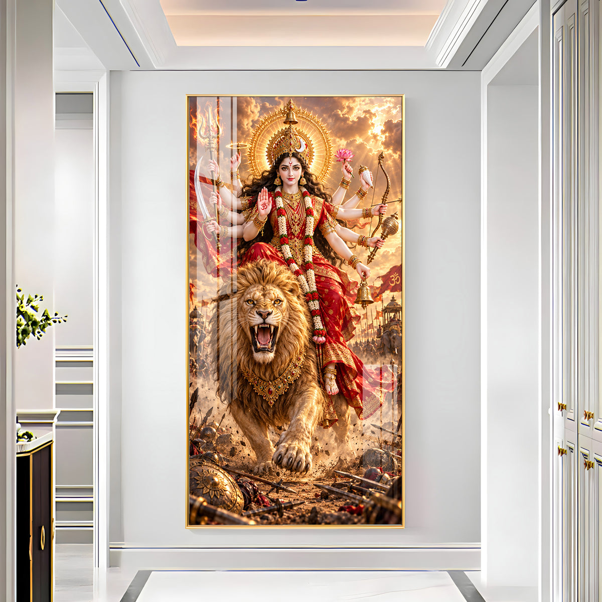 Maa Chandraghanta Premium Acrylic Vertical Wall Art