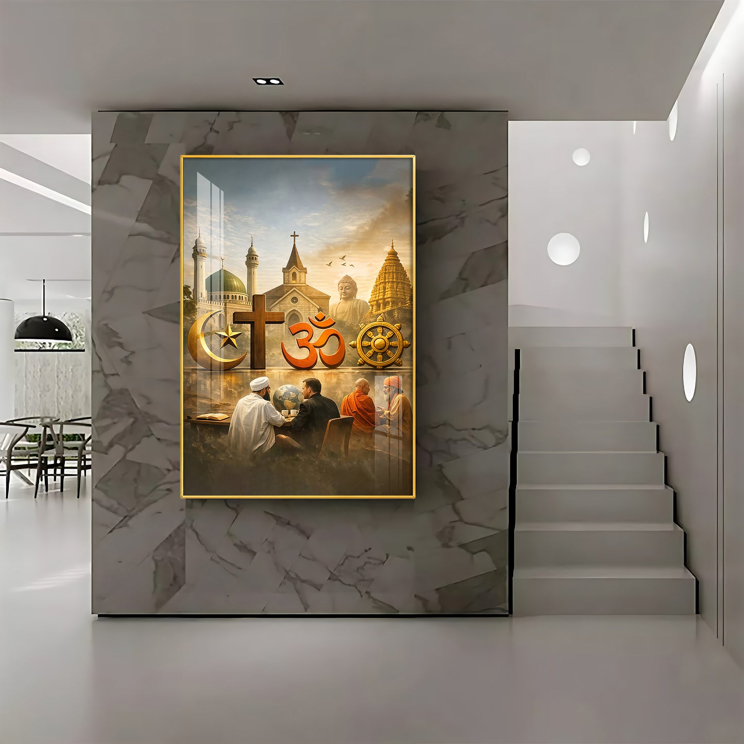 Religion Symbols Premium Acrylic Vertical Wall Art
