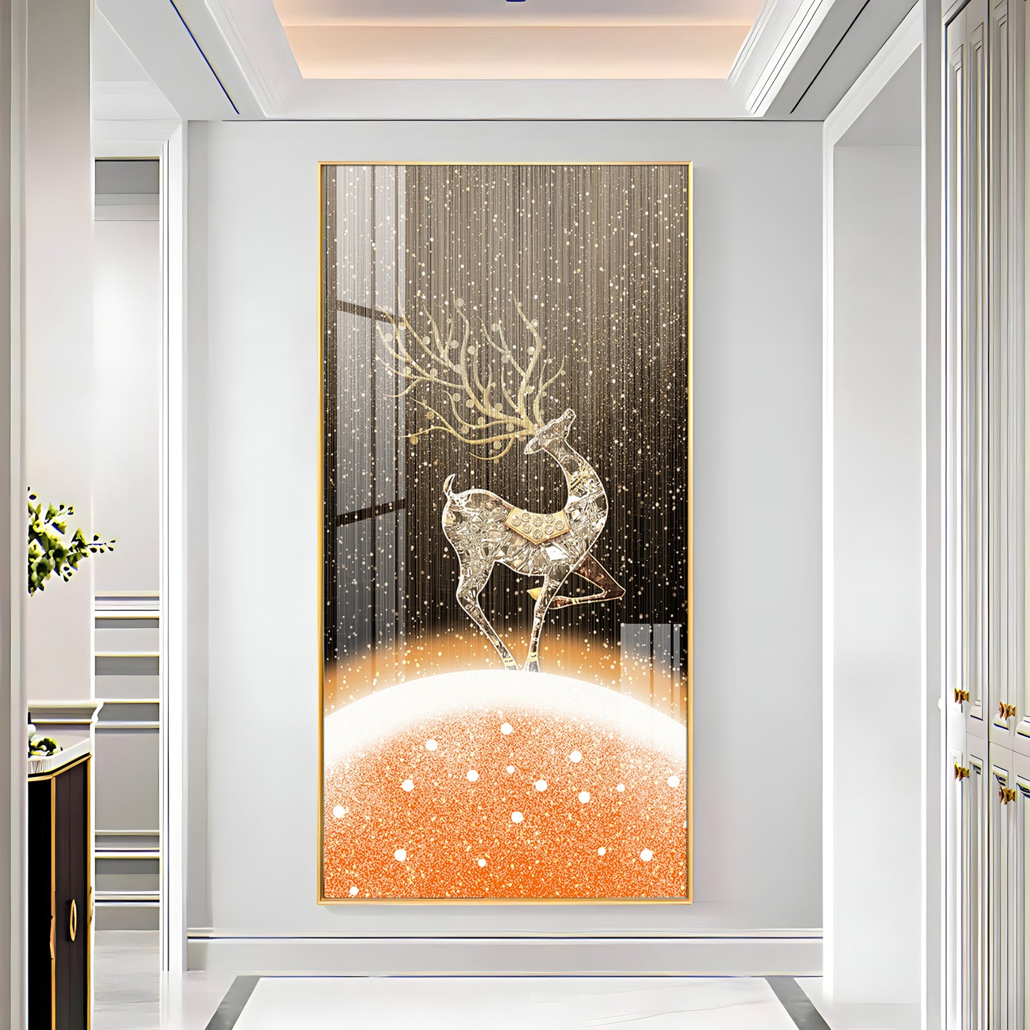 Tranquil Deer Portrait Premium Acrylic Vertical Wall Art