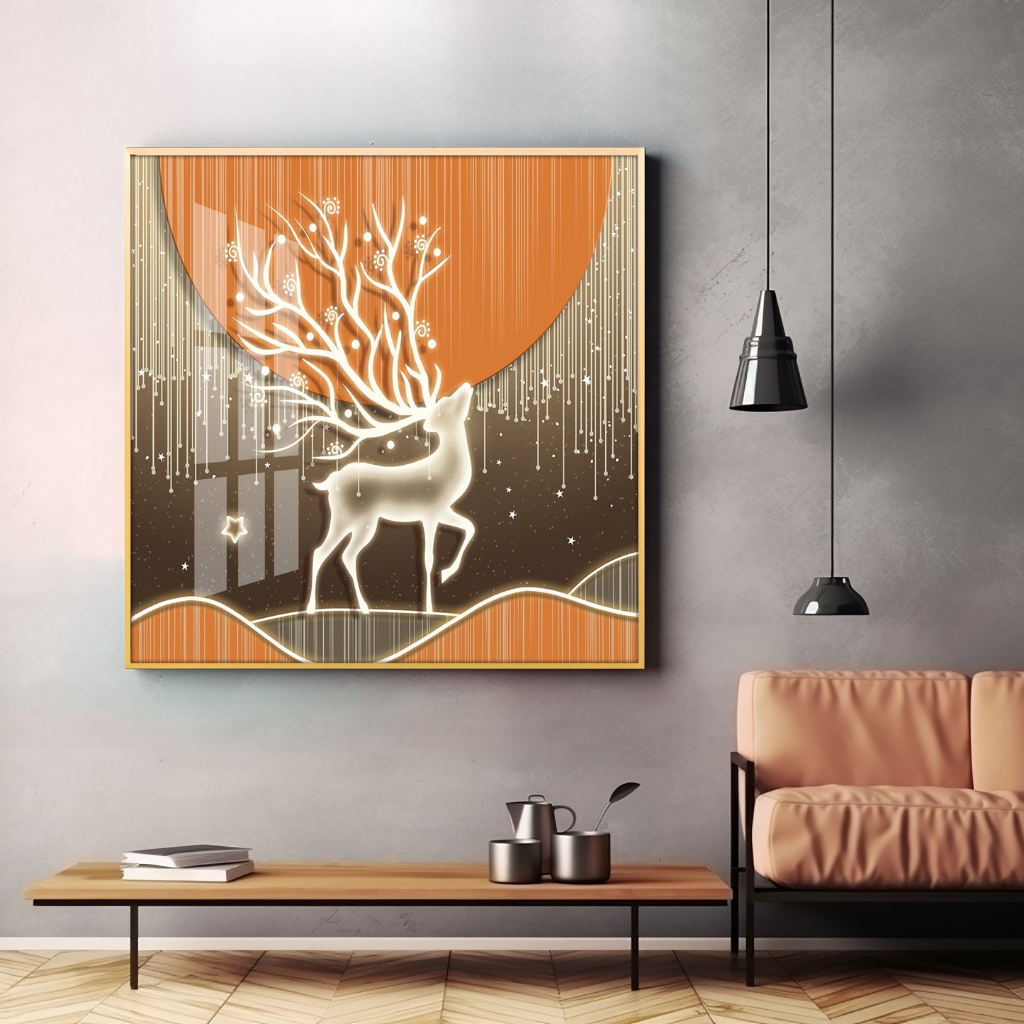 Nature & Deer Premium Acrylic Square Wall Art