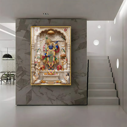 Lord Shrinathji Pichwai Premium Acrylic Vertical Wall Art
