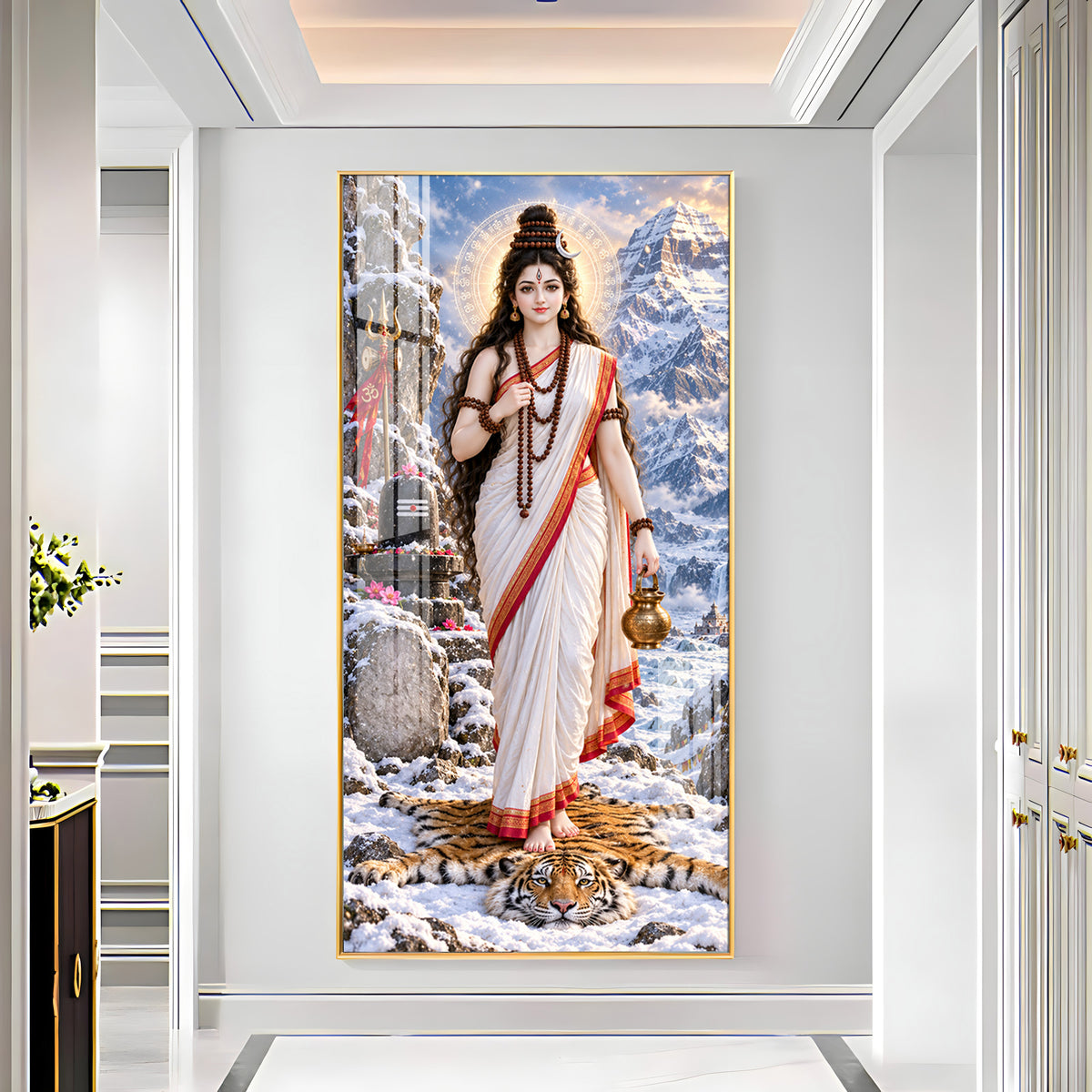 Divine Brahmacharini Mata Premium Acrylic Vertical Wall Art