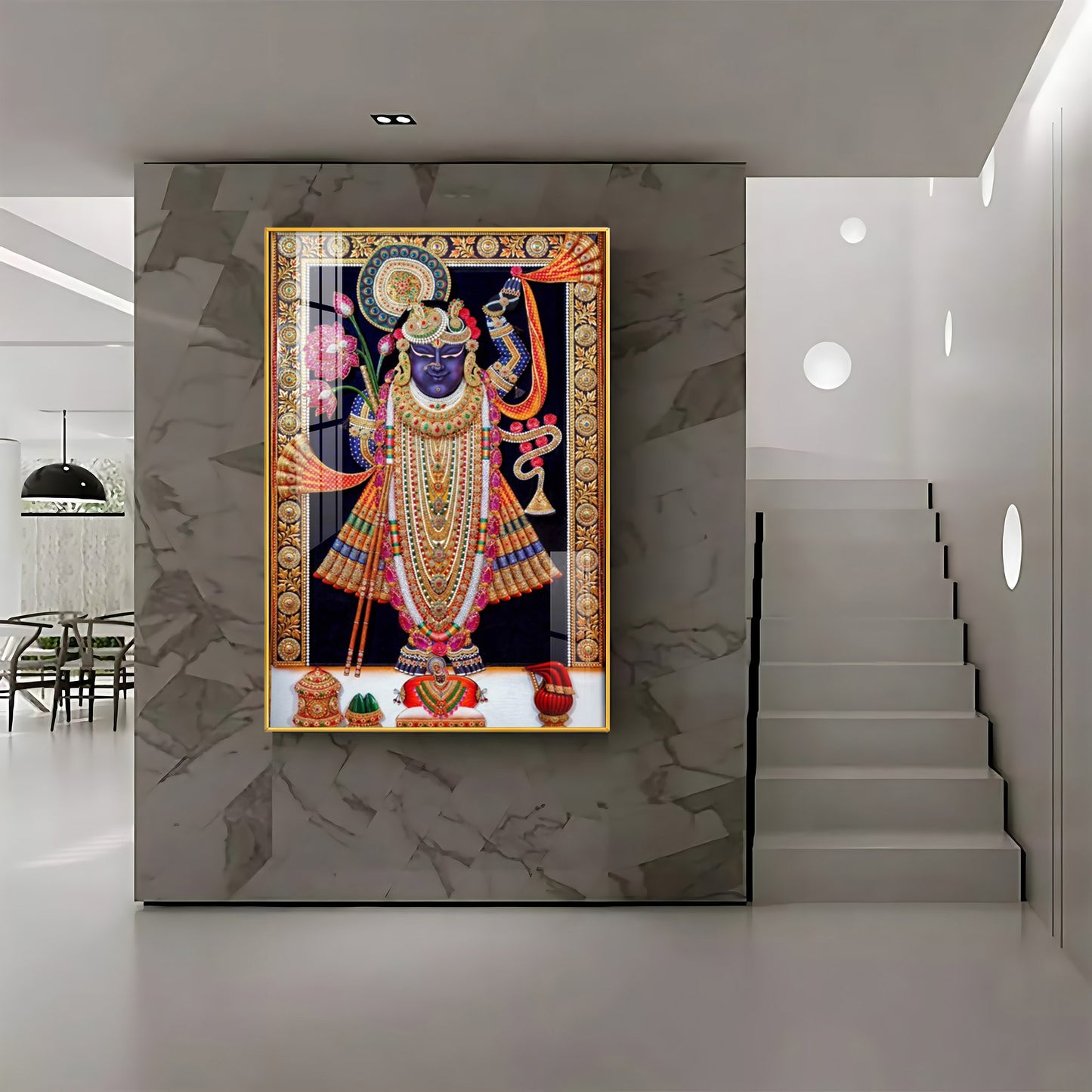 Lord Shrinathji Premium Acrylic Vertical Wall Art