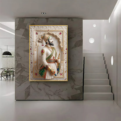 Warrior King Shivaji Maharaj Premium Acrylic Vertical Wall Art