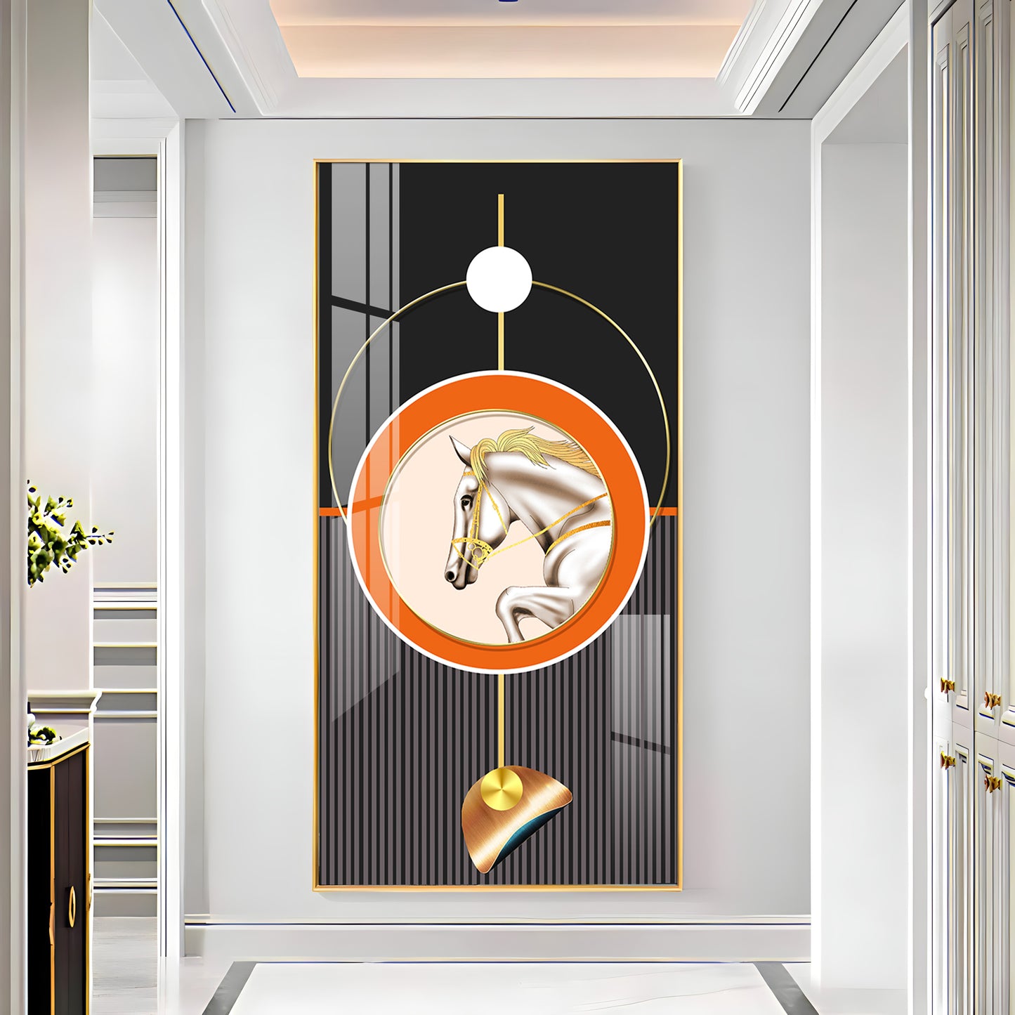 Horse Golden Ember Premium Acrylic Vertical Wall Art
