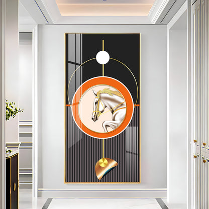 Horse Golden Ember Premium Acrylic Vertical Wall Art