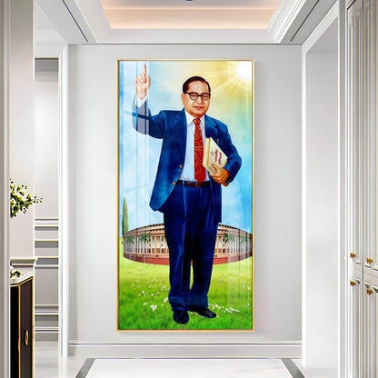 Dr. Bhimrao Ambedkar Holding Constitution Premium Acrylic Vertical Wall Art