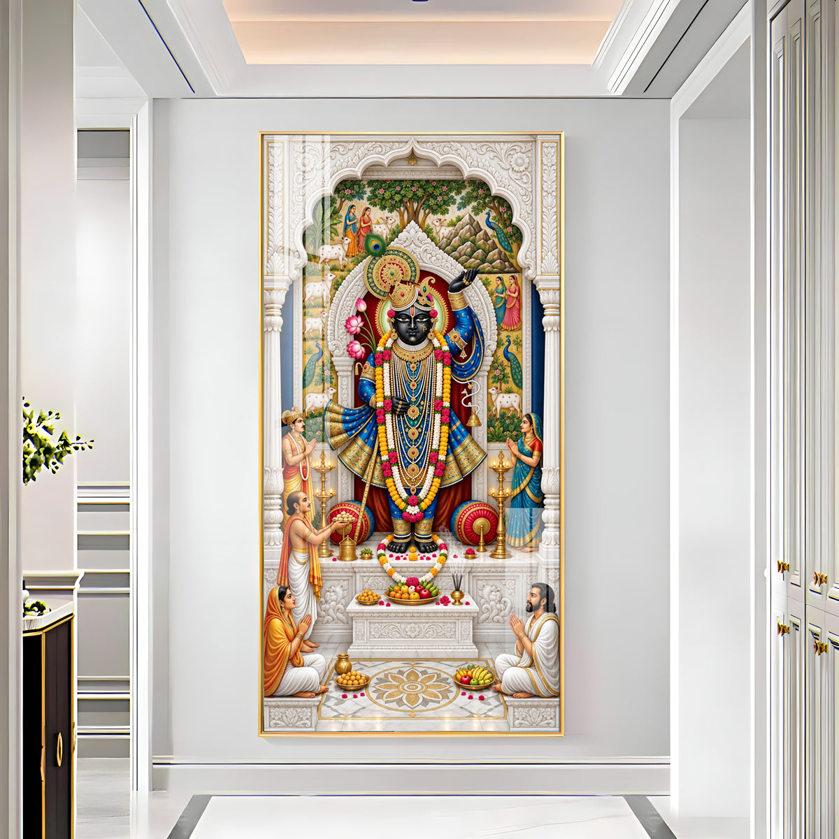Divine Shrinathji Premium Acrylic Vertical Wall Art