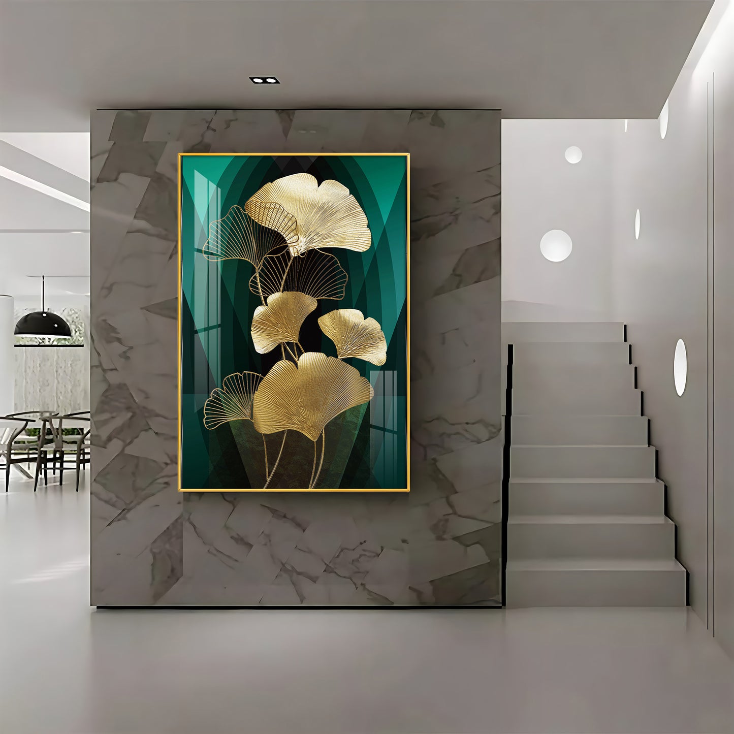 Gold Leaf Serenity Premium Acrylic Vertical Wall Art