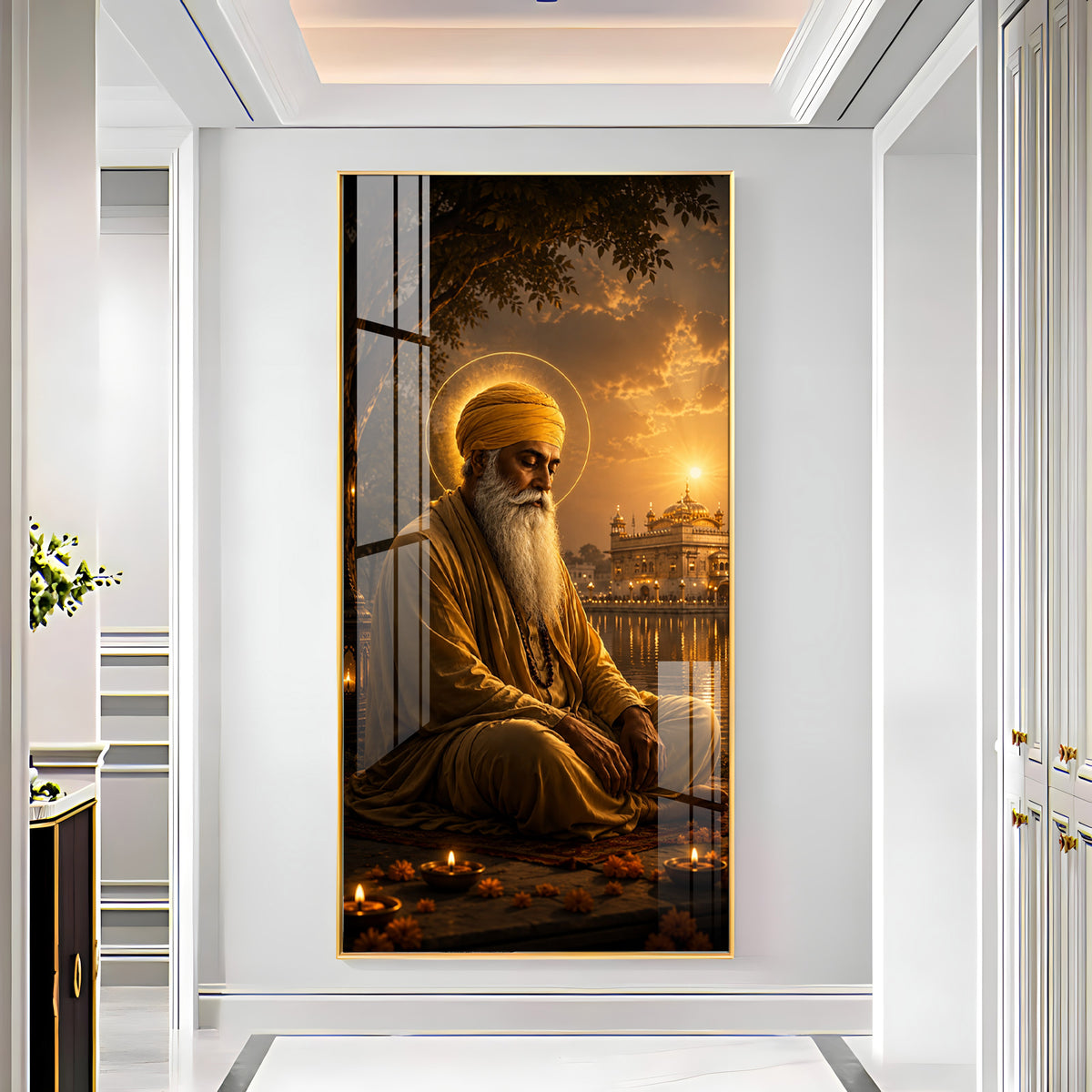 Divine Guru Nanak Ji Premium Acrylic Vertical Wall Art