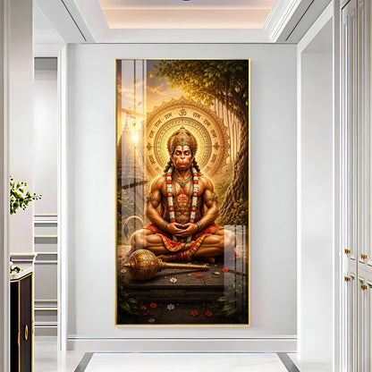 Divine Lord Hanuman's Premium Acrylic Vertical Wall Art