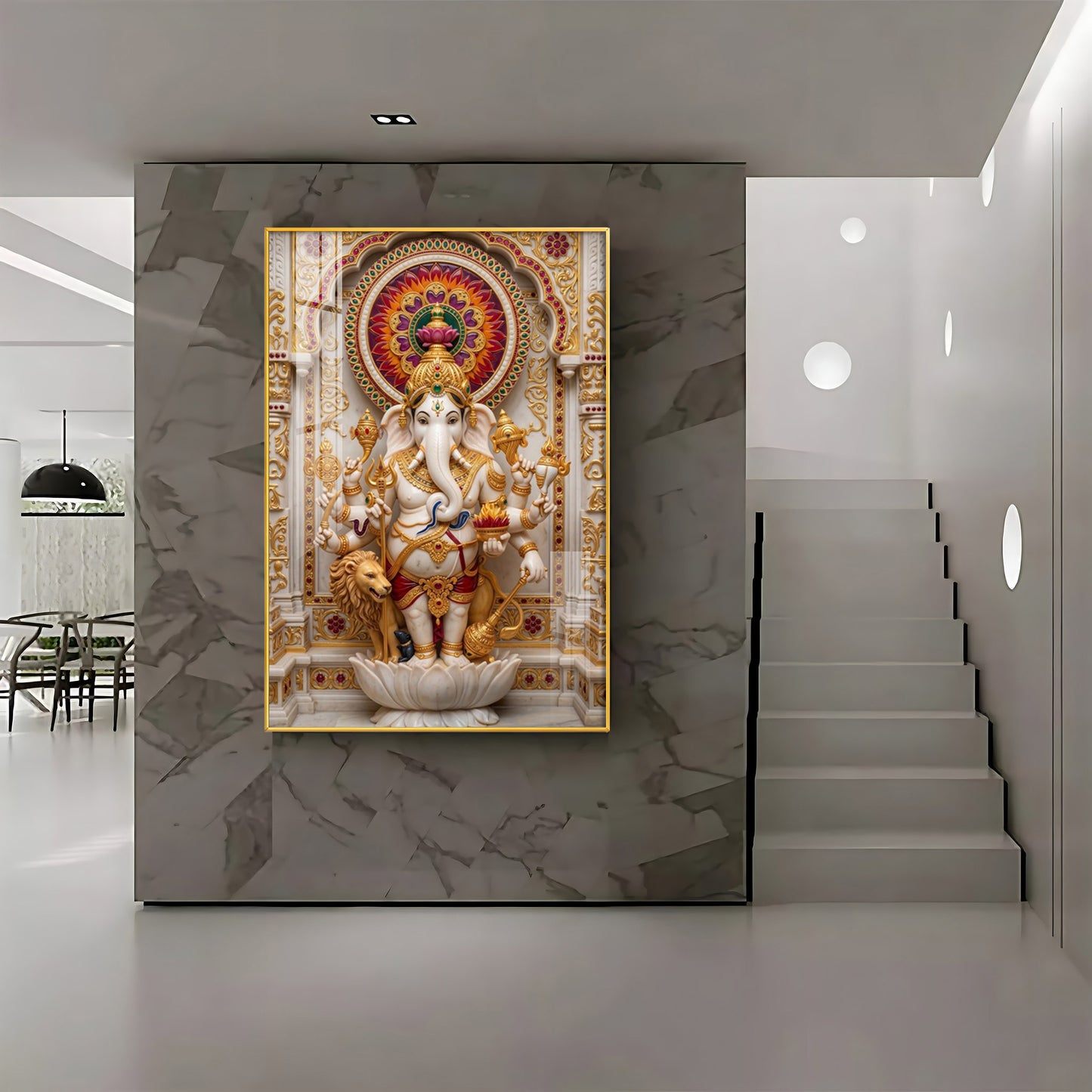 Lord Vinayaka Premium Acrylic Vertical Wall Art