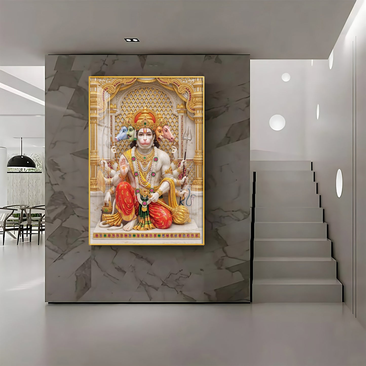 Eternal Blessings Of Bajarang Bali Premium Acrylic Vertical Wall Art