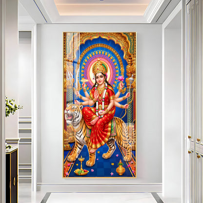 Goddess Durga Divine Premium Acrylic Vertical Wall Art
