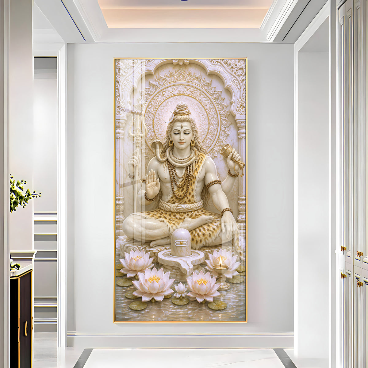 Meditating Shiva Premium Acrylic Vertical Wall Art