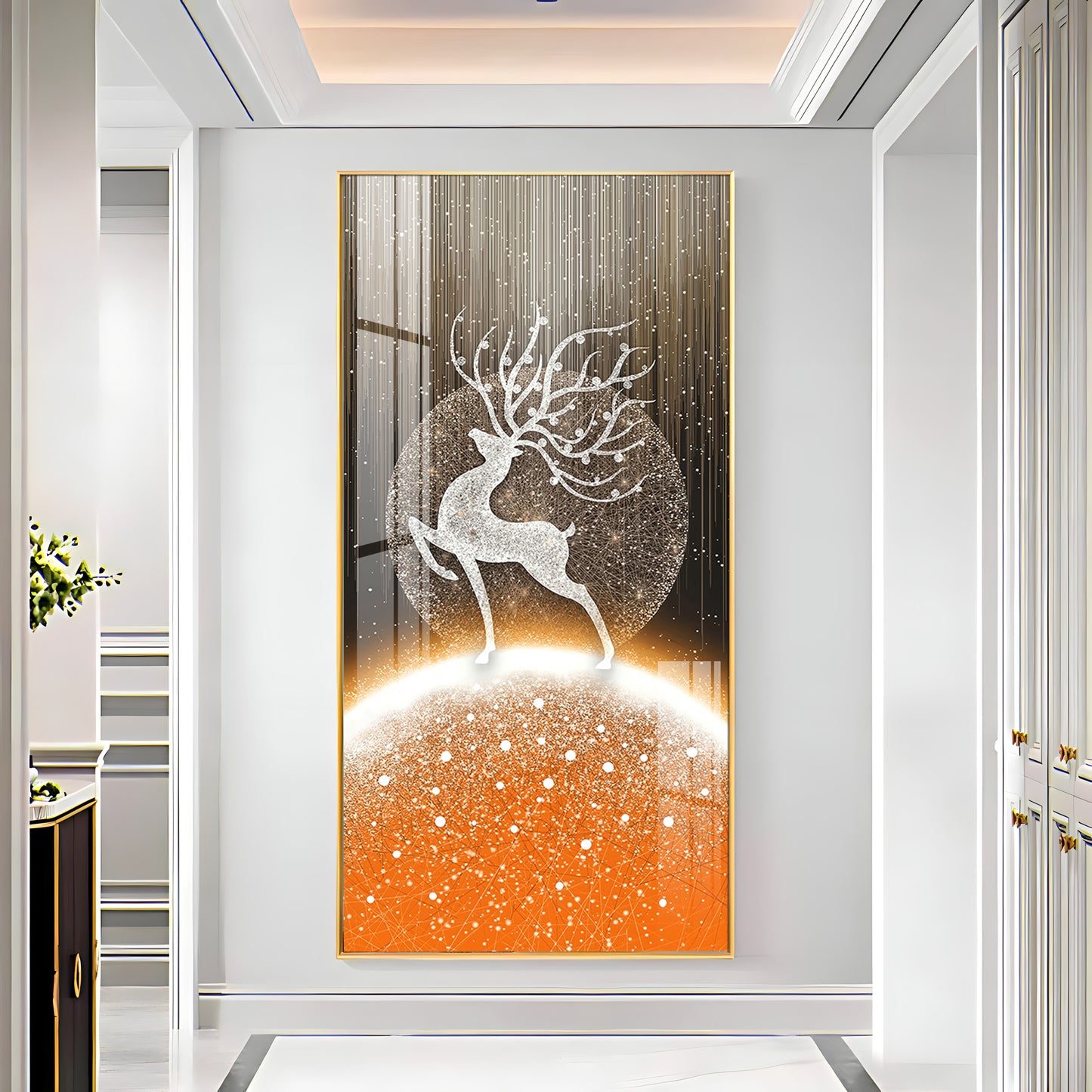 Majestic White Deer Premium Acrylic Vertical Wall Art