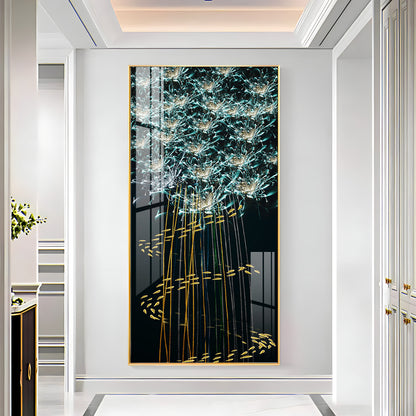 Fishes With Flowers Premium Acrylic Vertical Wall Art