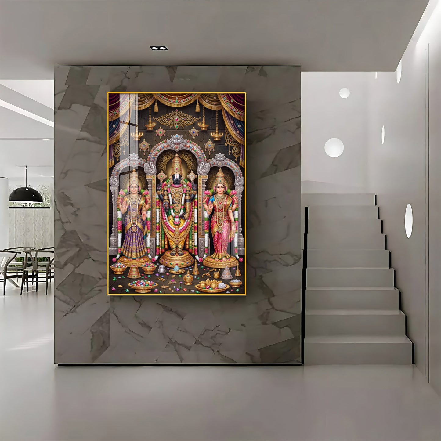 Lord Tirupati Venkateswara Premium Acrylic Vertical Wall Art