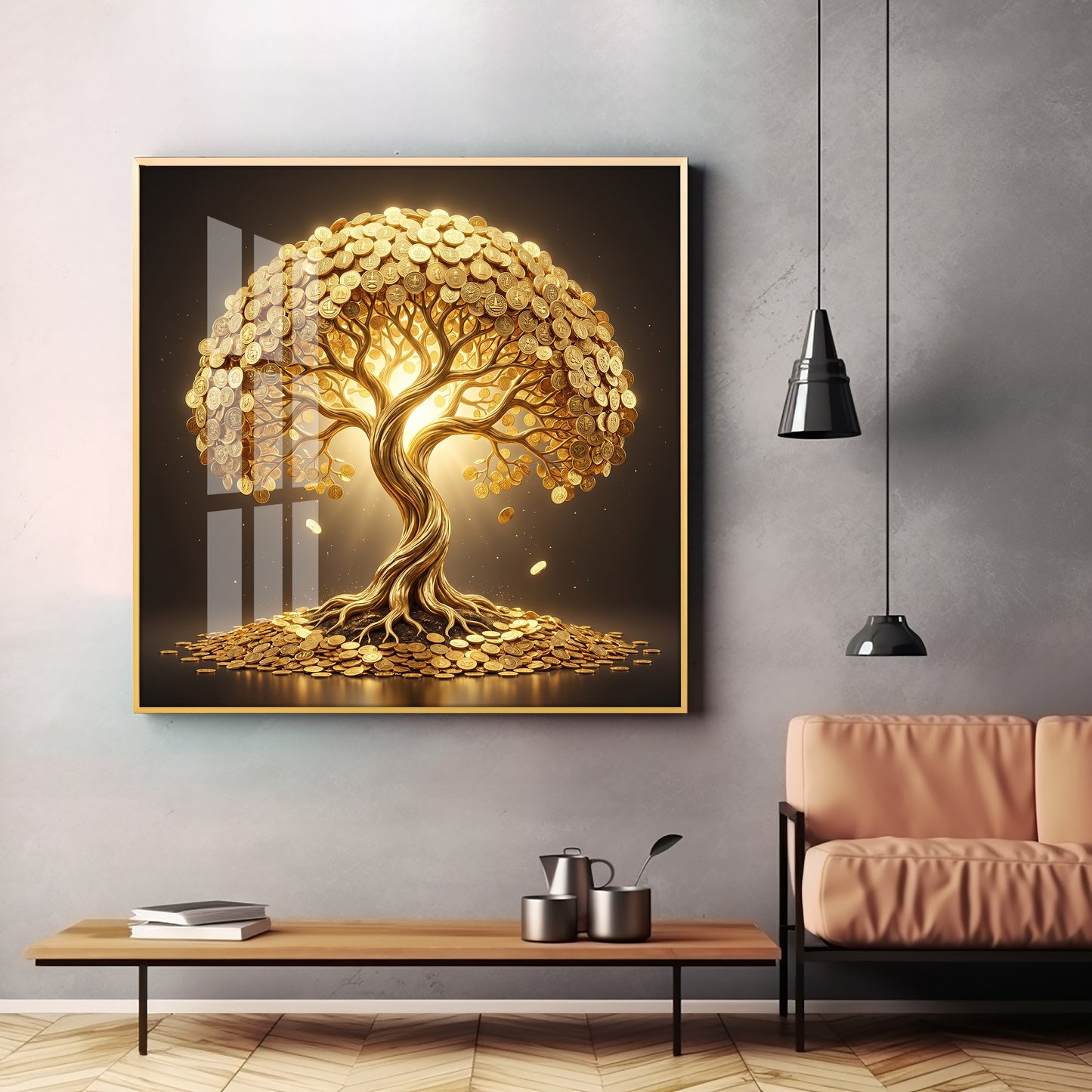 The Eternal Tree Kalpavriksha Premium Acrylic Square Wall Art