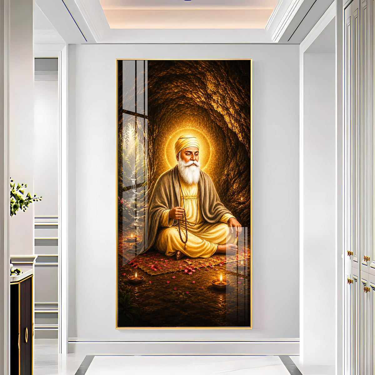 Divine Guru Nanak Dev Ji Premium Acrylic Vertical Wall Art