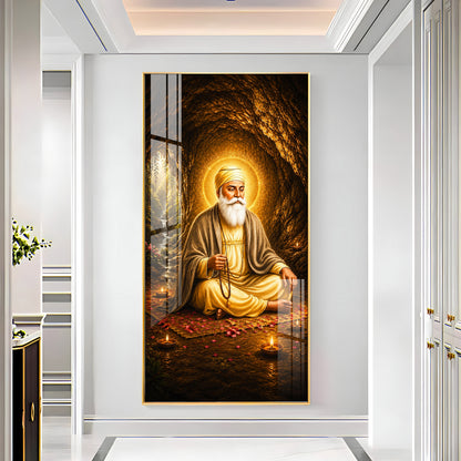 Divine Guru Nanak Dev Ji Premium Acrylic Vertical Wall Art