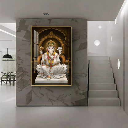 Vighnaharta ganesh Ji Premium Acrylic Vertical Wall Art