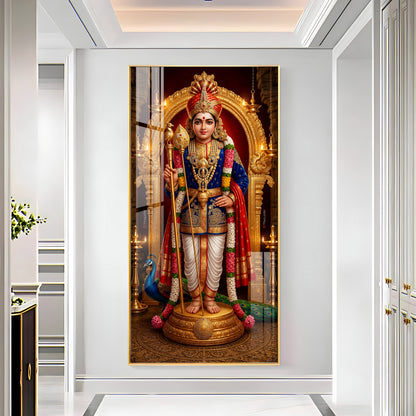 Depicting Lord Murugan Premium Acrylic Vertical Wall Art