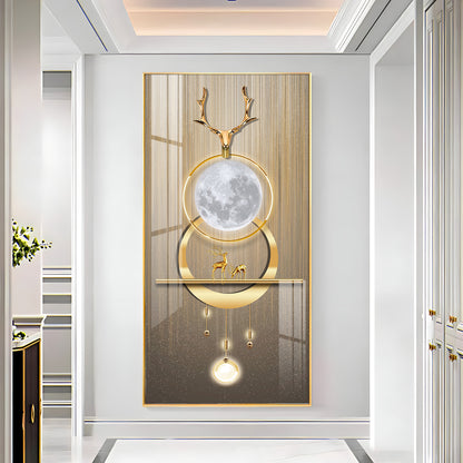 Deer Beneath the Moon Premium Acrylic Vertical Wall Art